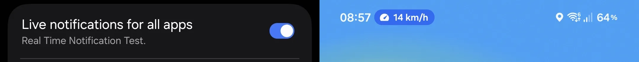 Samsung Now Bar settings screenshot
